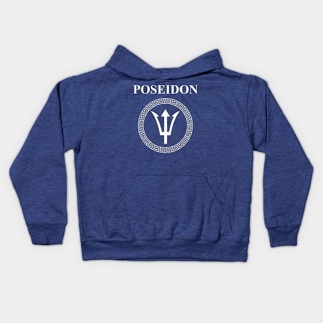 Poseidon Ancient Greek God Kids Hoodie by AgemaApparel